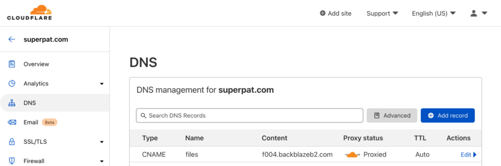 Cloudflare DNS 屏幕截图