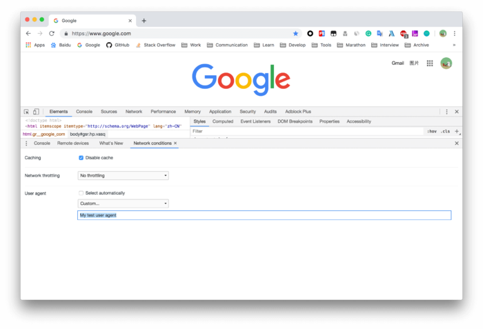 Chrome 浏览器如何修改 User-Agent
